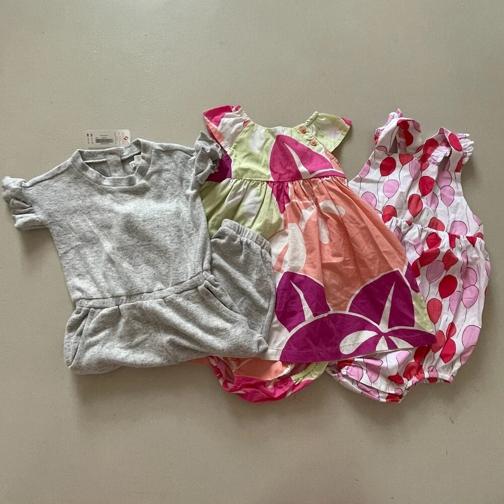 Tea Petit People Gymboree 3 Piece Bundle 12-18 month Jumper and Dress